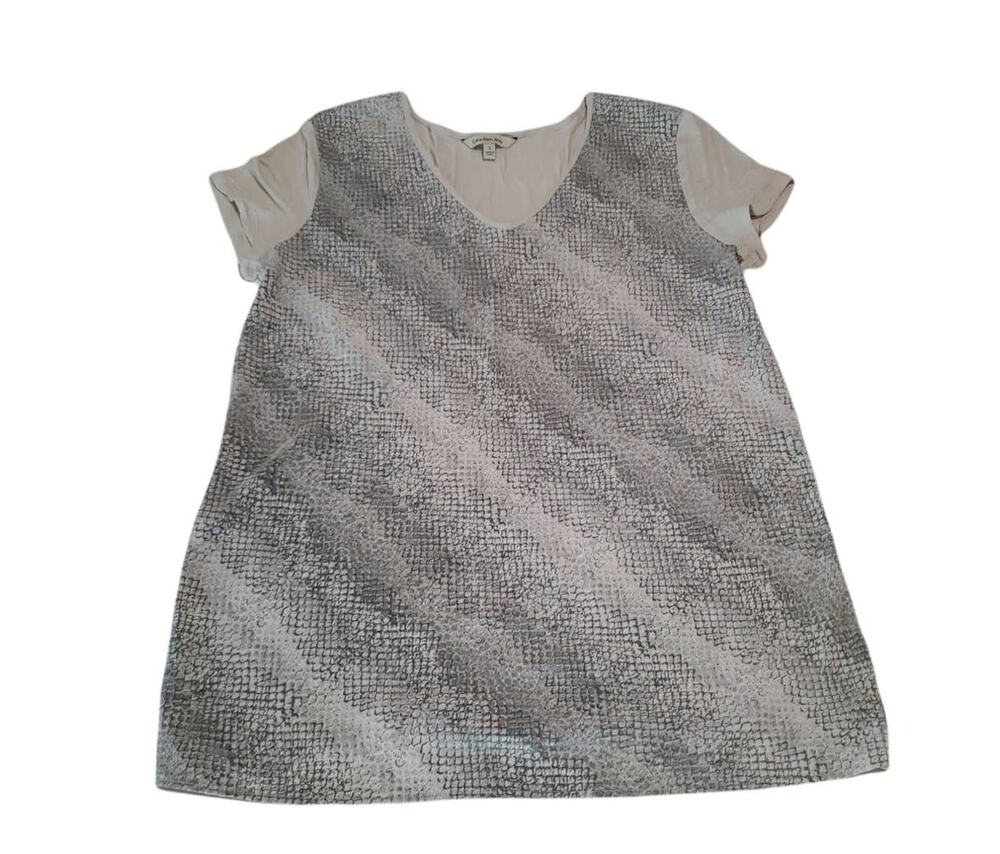 Calvin Klein Jeans Gray Snake Print Short Sleeved Shirt - Size Small